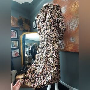 Nwt Zara Satiny Floral Maxi Dress